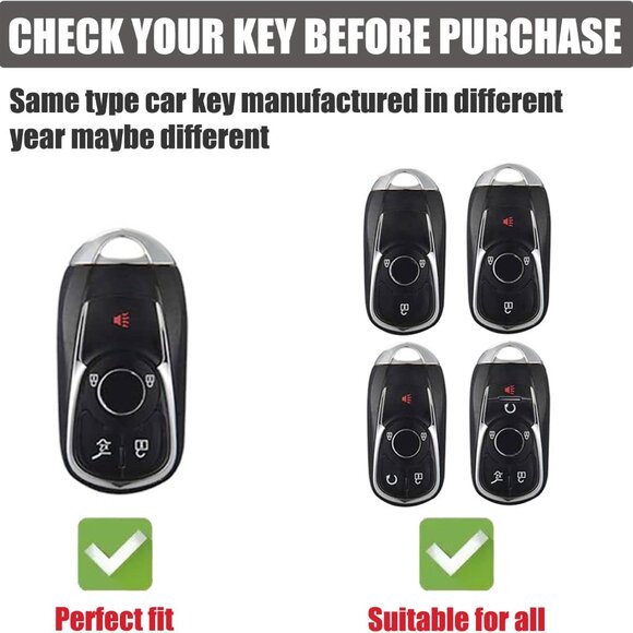 Key Fob Cover For Buick Smart Remote Key - 4 Buttons - White - Picture 3 of 9
